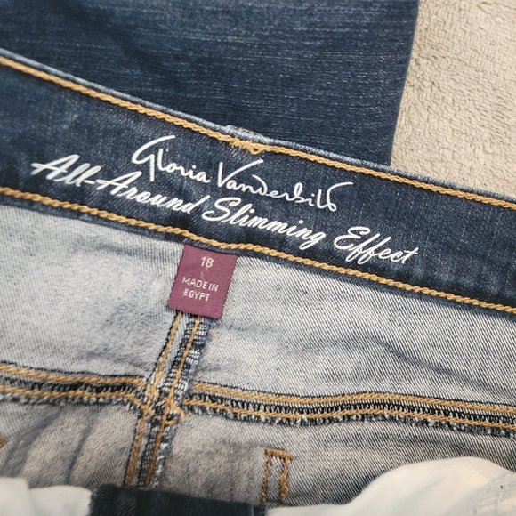 Gloria Vanderbilt Womens Jeans 18 All Around Slim Amanda Capri Dark CAP30E - Picture 7 of 9